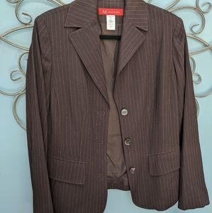 NWT Ann Klein burgundy striped blazer